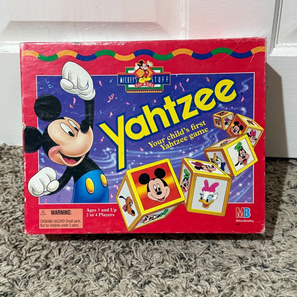Vintage Mickey Mouse Stuff for Kids Yahtzee Board Game Milton Bradley 4908